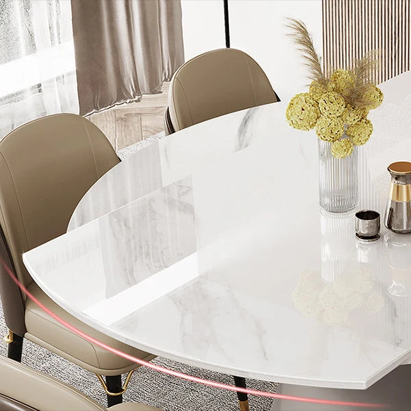 Tavolo da pranzo rotondo stile moderno Tavolo da pranzo pietra per cucina Clearhalo