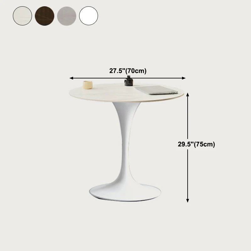Tavolo da pranzo rotondo stile moderno Tulip Home Table con base metallo Clearhalo
