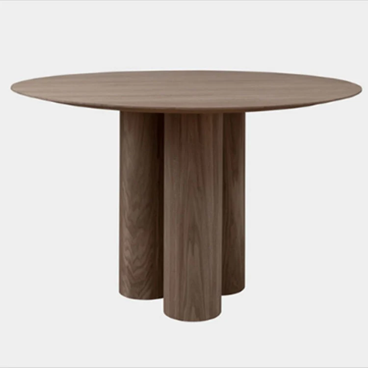 Tavolo da pranzo rotondo stile Simplicity Tavolo fisso con struttura legno massello Clearhalo