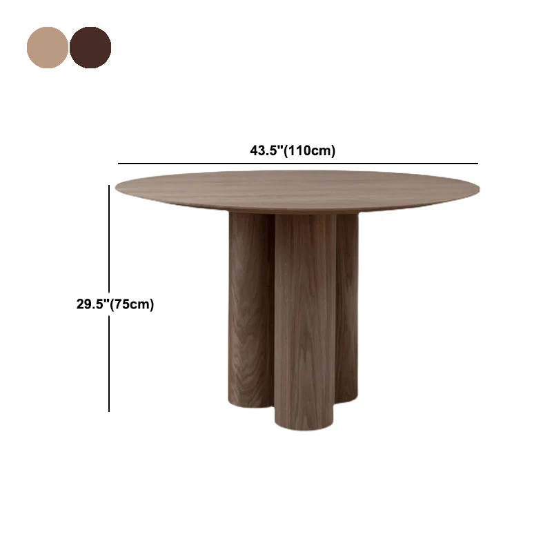Tavolo da pranzo rotondo stile Simplicity Tavolo fisso con struttura legno massello Clearhalo
