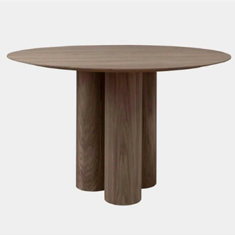 Tavolo da pranzo rotondo stile Simplicity Tavolo fisso con struttura legno massello Clearhalo