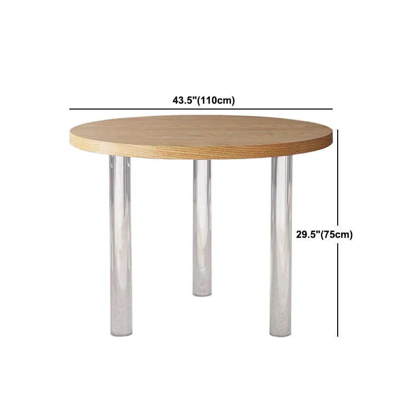 Tavolo da pranzo rotondo Tavolo fisso moderno color legno legno massello Clearhalo