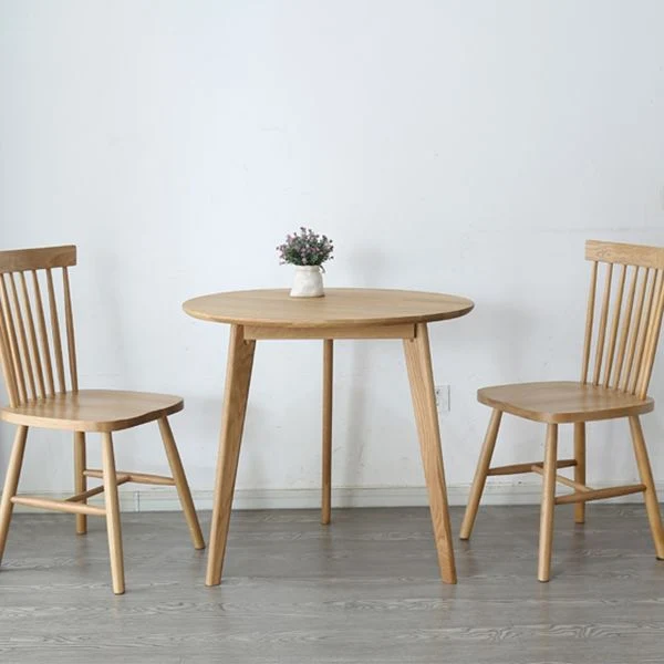 Tavolo da pranzo rotondo Tavolo da pranzo legno massello stile contemporaneo naturale per la cucina domestica Clearhalo