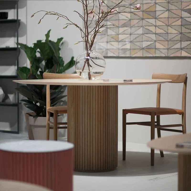 Tavolo da pranzo rotondo Tavolo da pranzo legno massello stile moderno per la cucina domestica Clearhalo