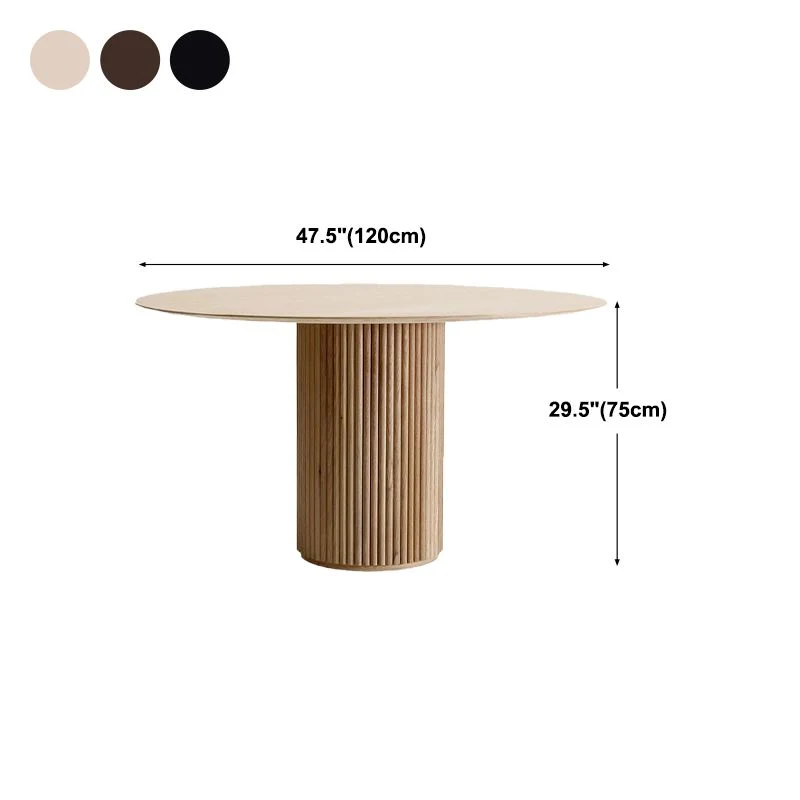 Tavolo da pranzo rotondo Tavolo da pranzo legno massello stile moderno per la cucina domestica Clearhalo