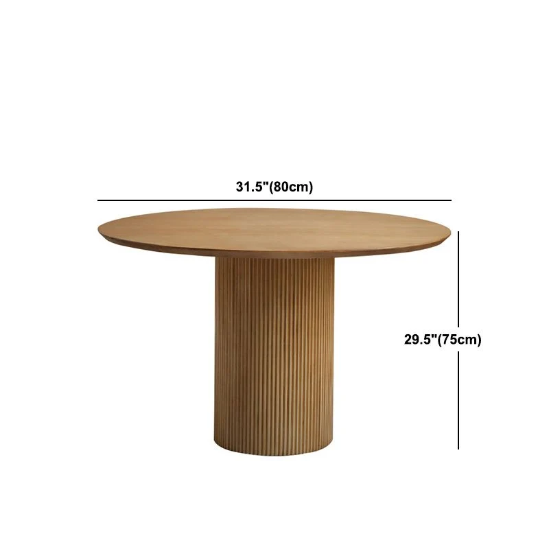 Tavolo da pranzo rotondo Tavolo da pranzo marrone legno massello stile moderno Clearhalo
