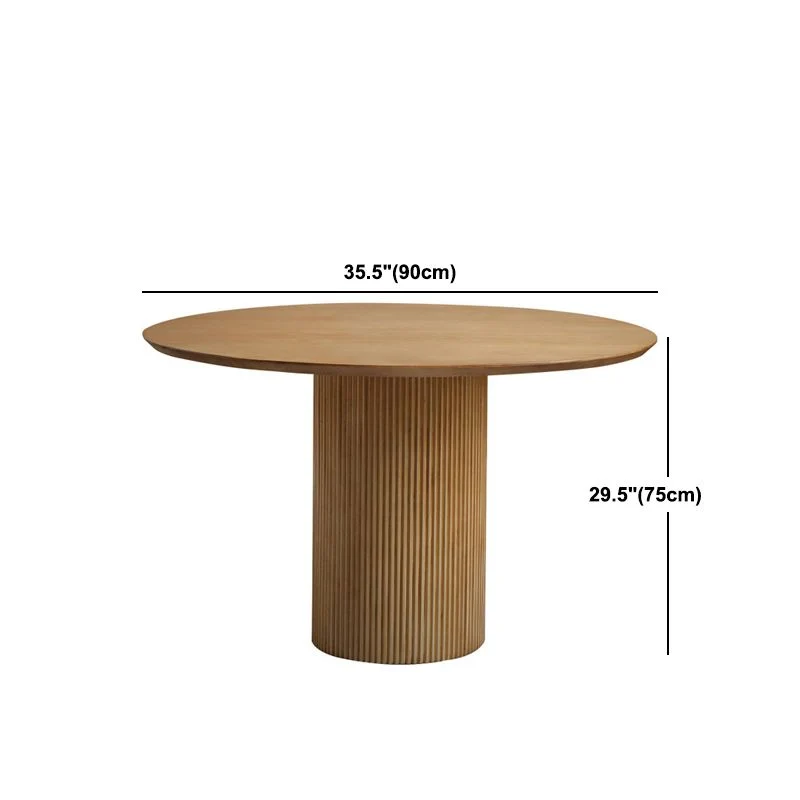 Tavolo da pranzo rotondo Tavolo da pranzo marrone legno massello stile moderno Clearhalo