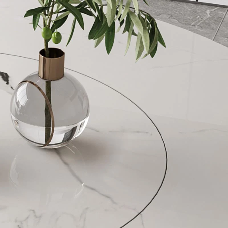 Tavolo da pranzo rotondo Tavolo da pranzo moderno con piedistallo acciaio inossidabile Clearhalo