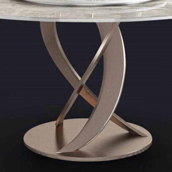 Tavolo da pranzo rotondo Tavolo da pranzo tradizionale di lusso con base rosa Clearhalo