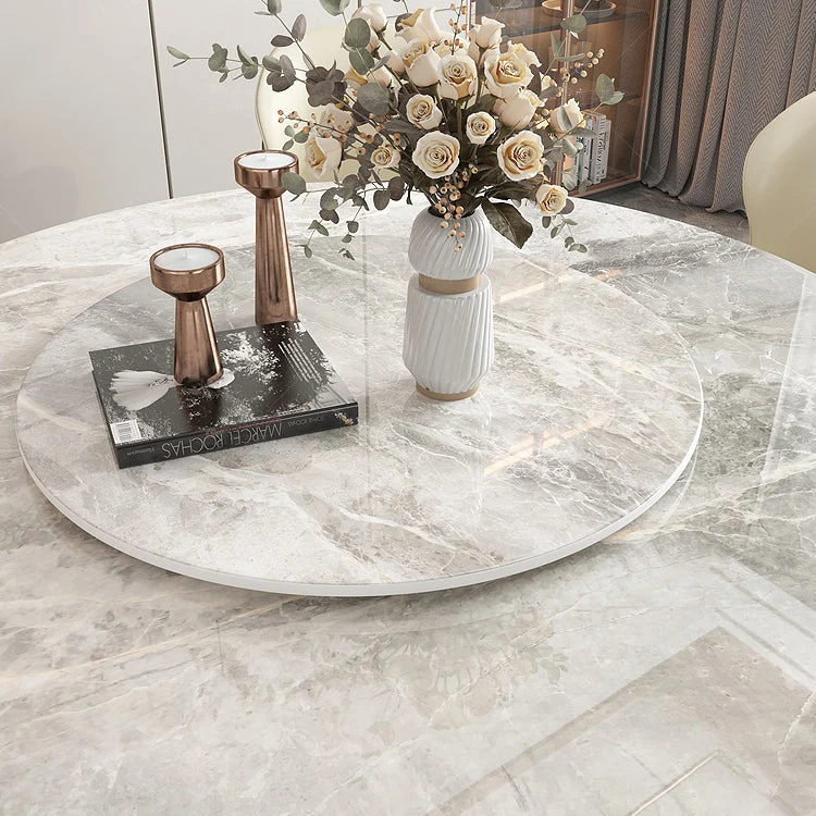 Tavolo da pranzo rotondo Tavolo da pranzo tradizionale di lusso con base rosa Clearhalo