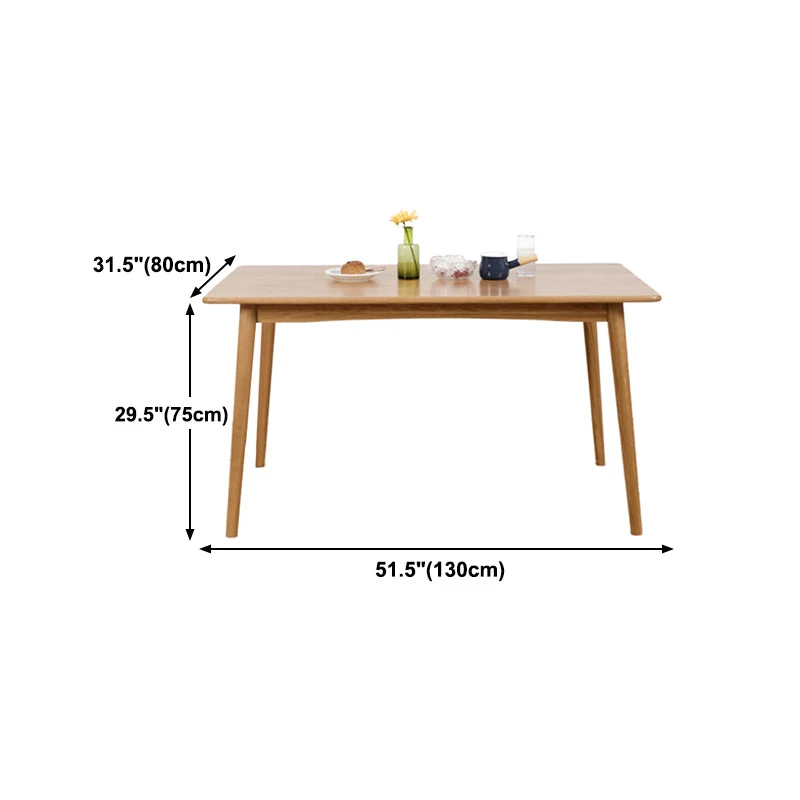 Tavolo da pranzo rovere massello Tavolo da pranzo moderno rettangolare con 4 gambe con finitura naturale Clearhalo