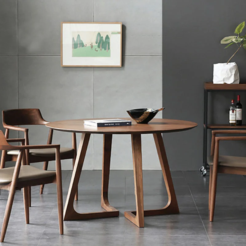 Tavolo da pranzo semplice frassino di noce Tavolo da casa con doppio piedistallo legno massello Clearhalo