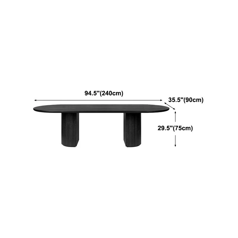 Tavolo da pranzo stile contemporaneo Tavolo legno massello nero puro per la cucina domestica Clearhalo