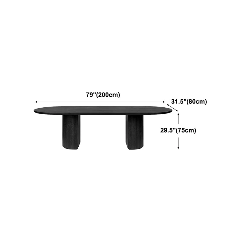 Tavolo da pranzo stile contemporaneo Tavolo legno massello nero puro per la cucina domestica Clearhalo