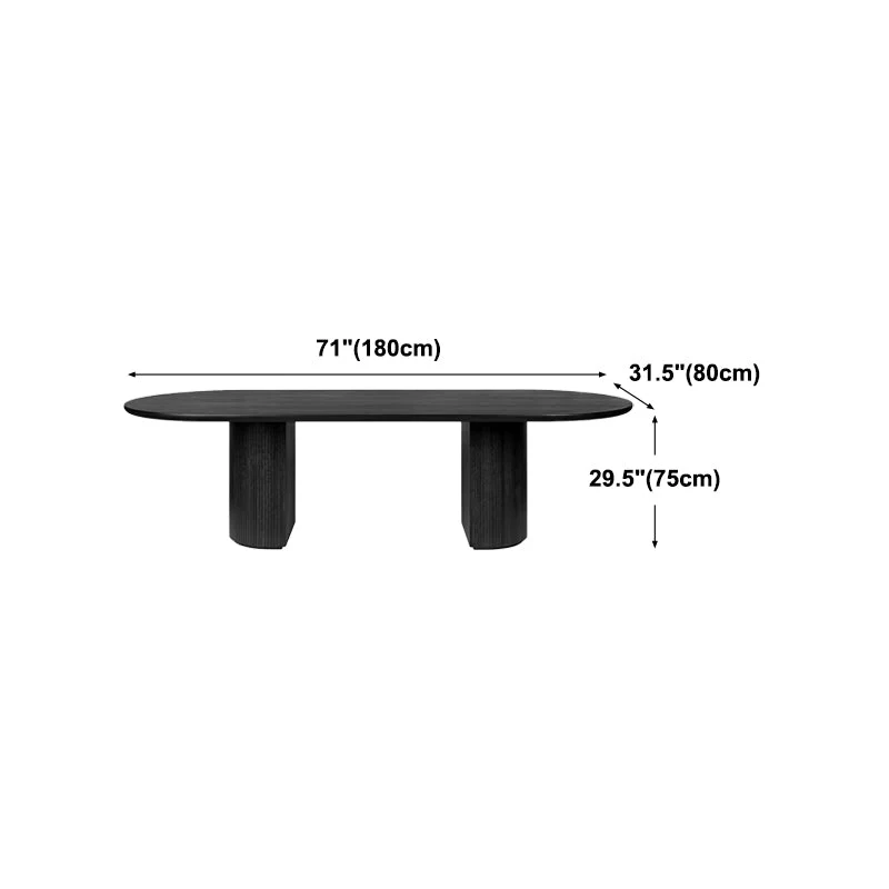 Tavolo da pranzo stile contemporaneo Tavolo legno massello nero puro per la cucina domestica Clearhalo
