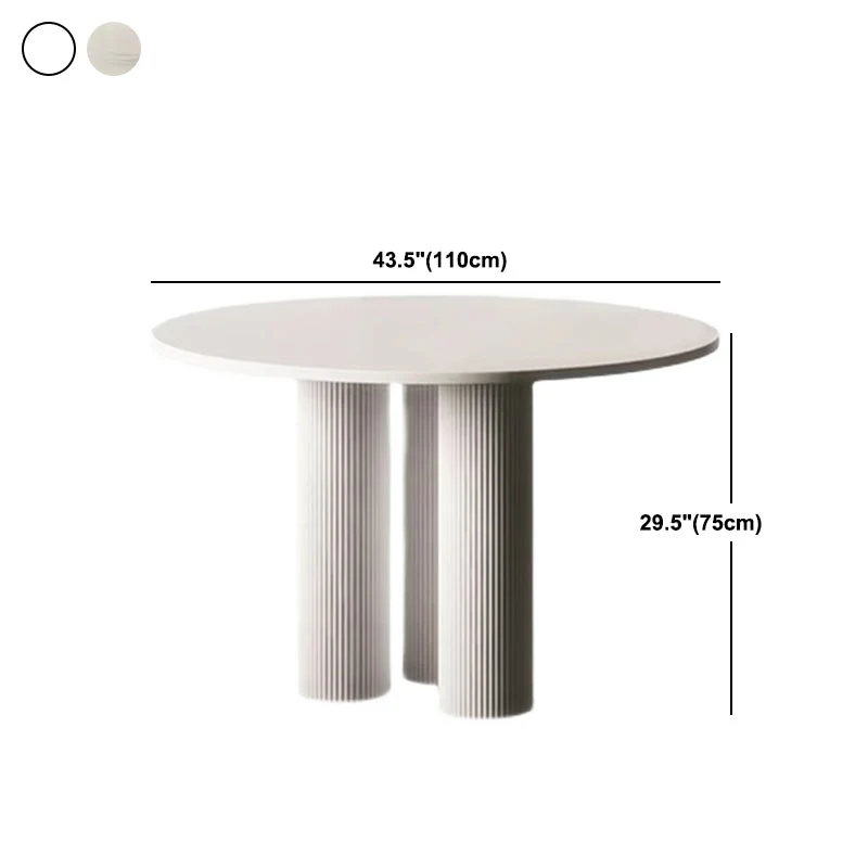 Tavolo da pranzo stile contemporaneo Tavolo da pranzo rotondo bianco per la cena cucina domestica Clearhalo