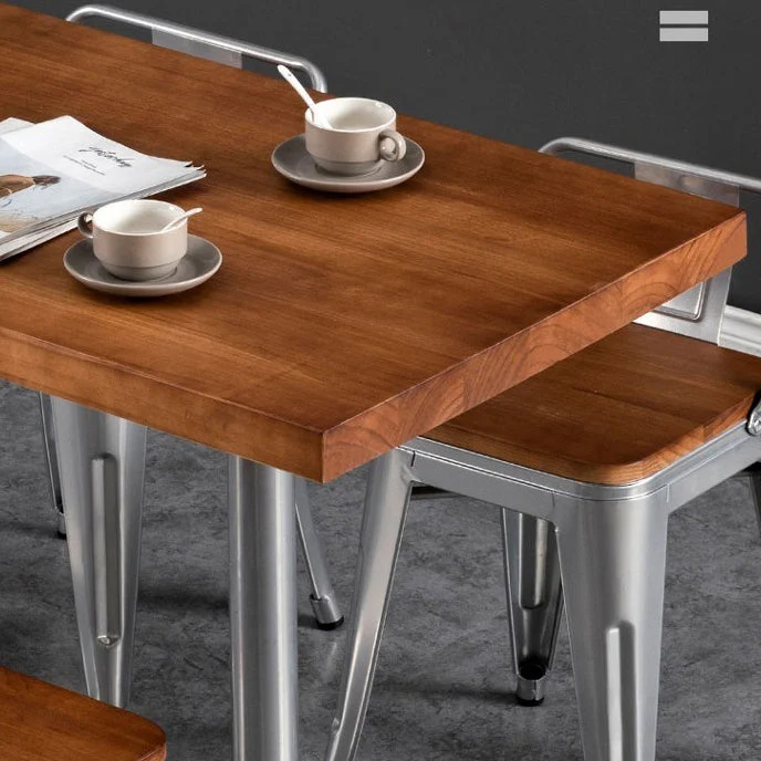 Tavolo da pranzo stile industriale Tavolo legno massello per sala da pranzo Clearhalo
