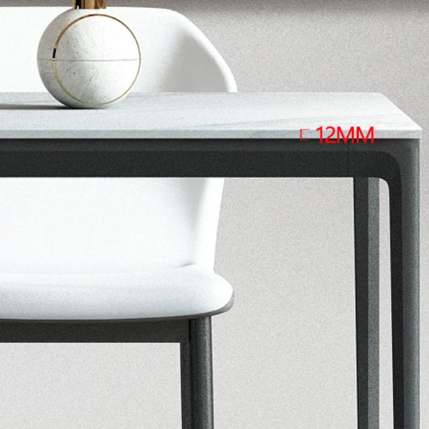 Tavolo da pranzo stile industriale Tavolo da pranzo pietra da 4 piedi Mobili per la casa Clearhalo