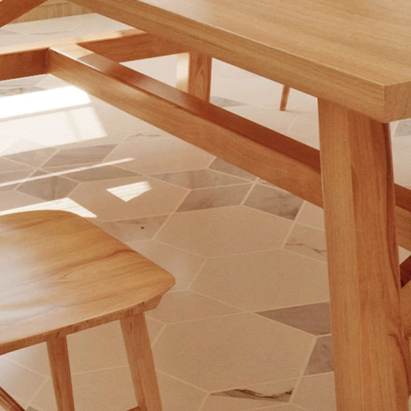 Tavolo da pranzo stile moderno Tavolo su cavalletto rettangolare legno massello per la casa Clearhalo