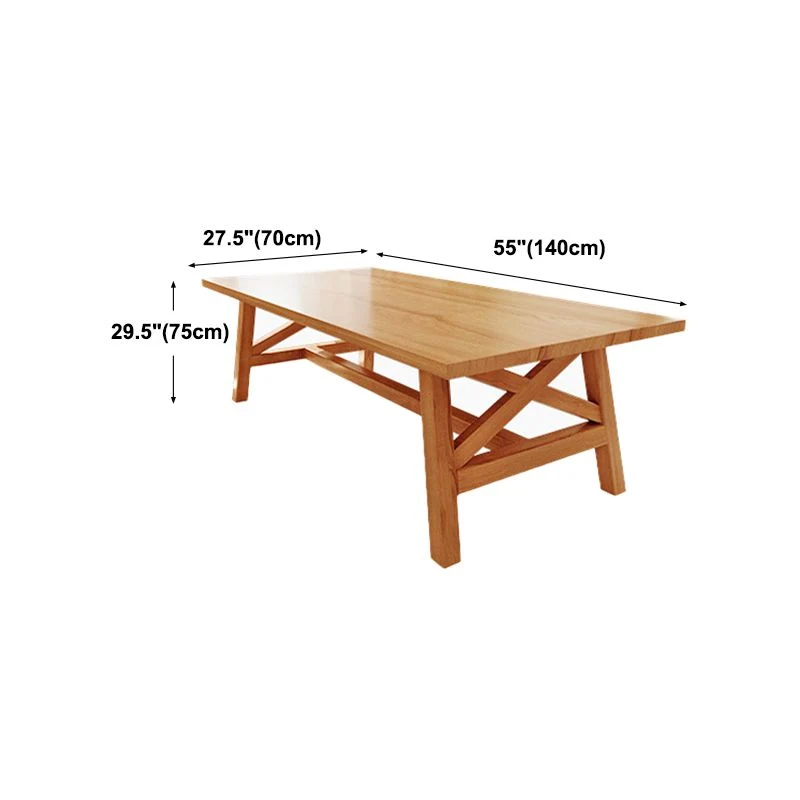 Tavolo da pranzo stile moderno Tavolo su cavalletto rettangolare legno massello per la casa Clearhalo