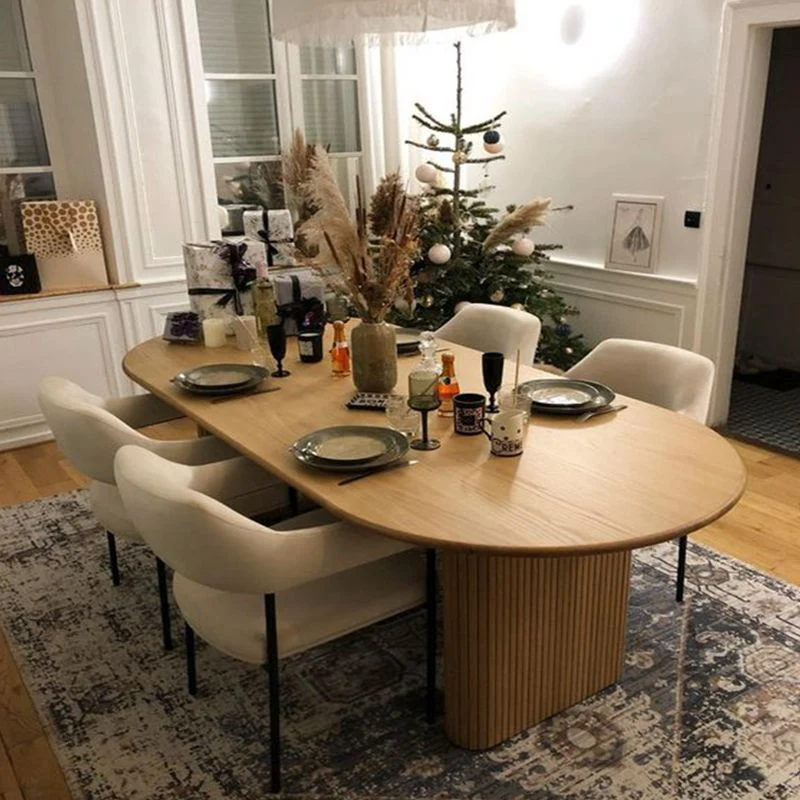 Tavolo da pranzo stile moderno Tavolo legno massello marrone per la cucina di casa Clearhalo
