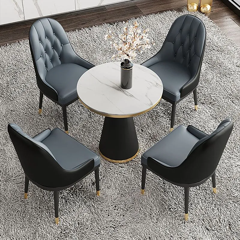 Tavolo da pranzo stile moderno Tavolo pietra sinterizzata con piano bianco per sala da pranzo Clearhalo