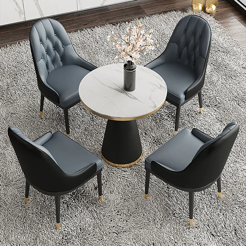 Tavolo da pranzo stile moderno Tavolo pietra sinterizzata con piano bianco per sala da pranzo Clearhalo