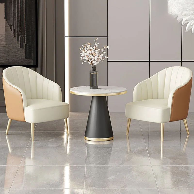 Tavolo da pranzo stile moderno Tavolo pietra sinterizzata con base piedistallo Clearhalo
