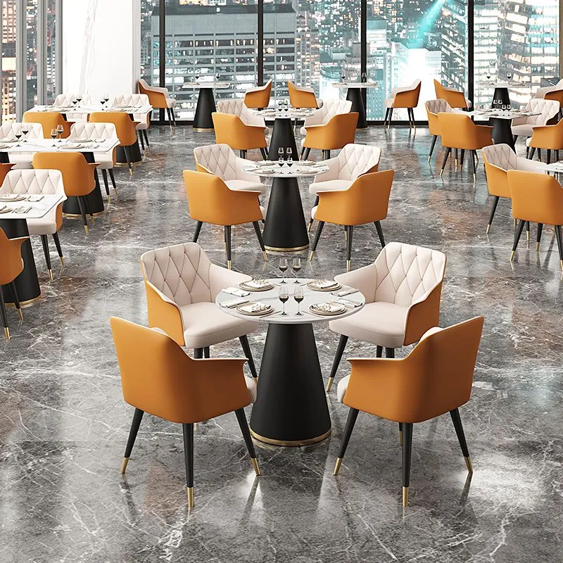 Tavolo da Pranzo Stile Moderno Tavolo Pietra Sinterizzata con Base Metallo per Sala da Pranzo Clearhalo