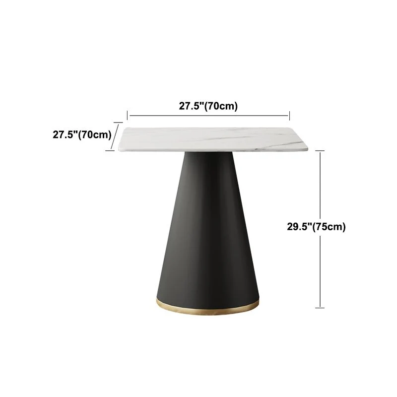 Tavolo da Pranzo Stile Moderno Tavolo Pietra Sinterizzata con Base Metallo per Sala da Pranzo Clearhalo