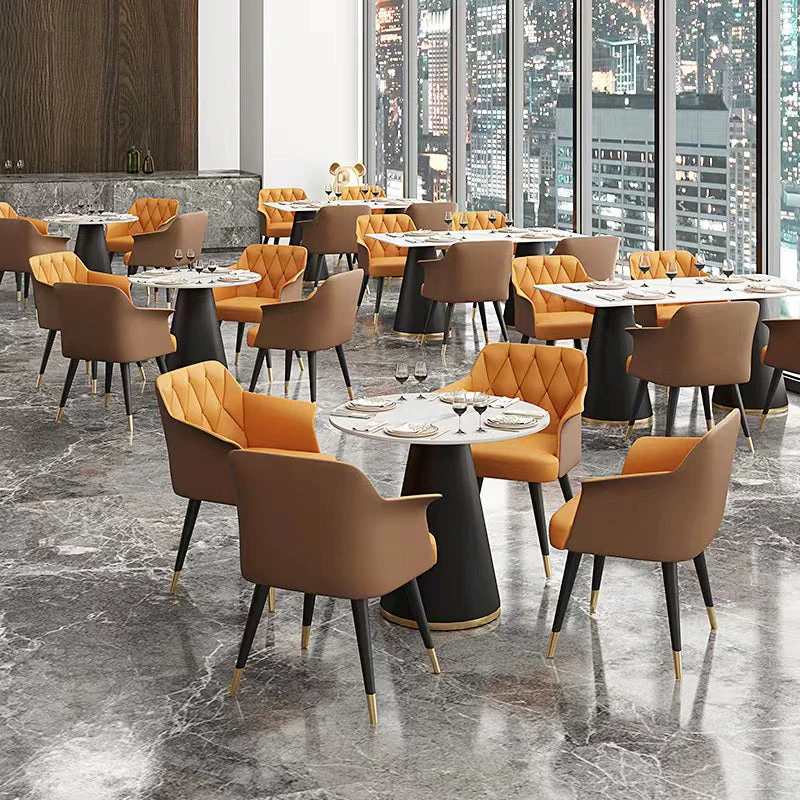 Tavolo da Pranzo Stile Moderno Tavolo Pietra Sinterizzata con Base Metallo per Sala da Pranzo Clearhalo
