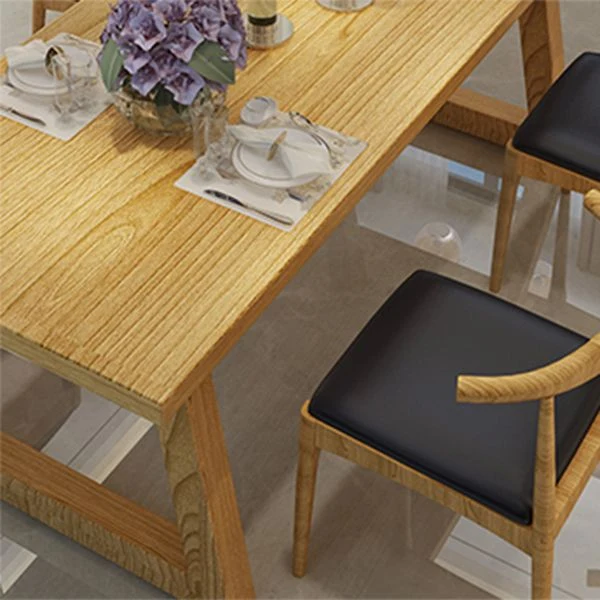 Tavolo da pranzo stile moderno Tavolo da pranzo rettangolare legno massello con base slitta Clearhalo