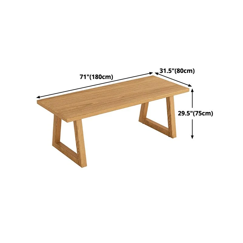 Tavolo da pranzo stile moderno Tavolo da pranzo rettangolare legno massello con base slitta Clearhalo