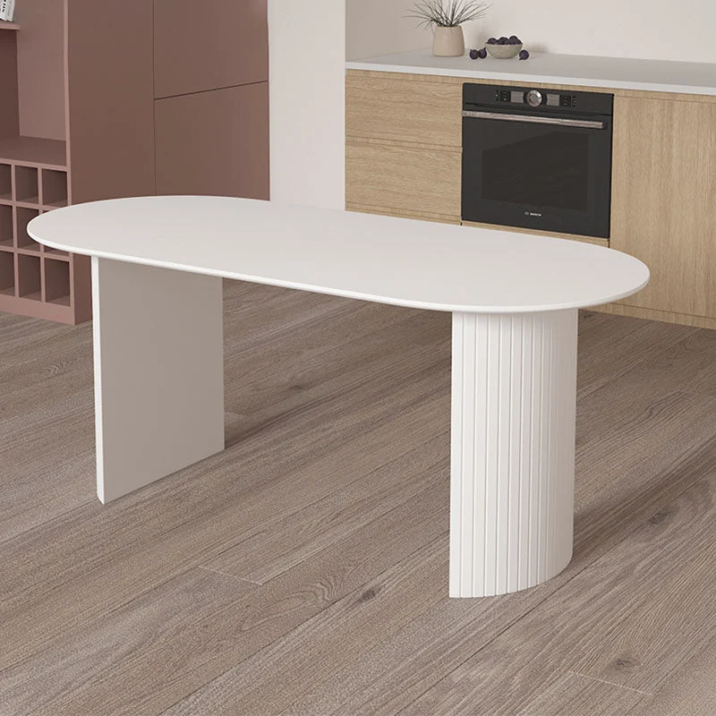 Tavolo da pranzo stile moderno Tavolo da pranzo pietra con doppio piedistallo Clearhalo