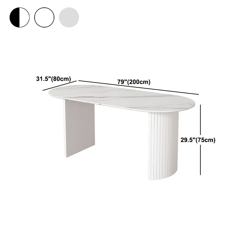 Tavolo da pranzo stile moderno Tavolo da pranzo pietra con doppio piedistallo Clearhalo