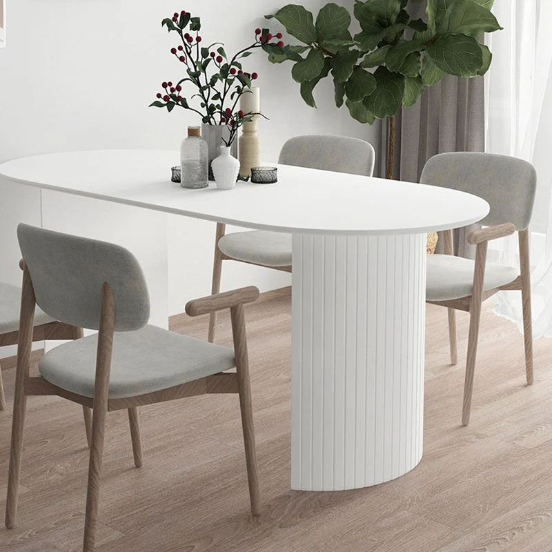 Tavolo da pranzo stile moderno Tavolo da pranzo pietra con doppio piedistallo Clearhalo