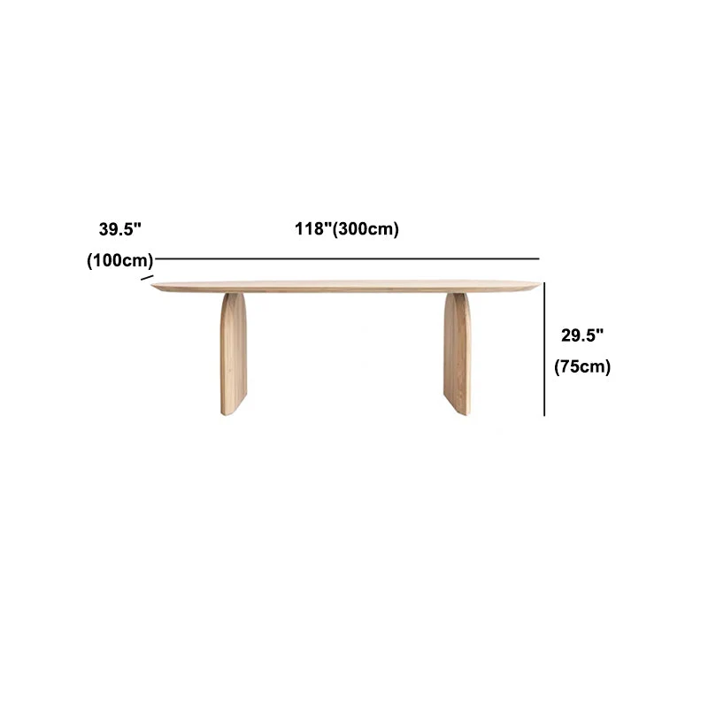 Tavolo da pranzo stile moderno Tavolo da pranzo ovale legno massello naturale per la cucina domestica Clearhalo