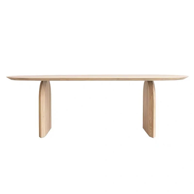 Tavolo da pranzo stile moderno Tavolo da pranzo ovale legno massello naturale per la cucina domestica Clearhalo