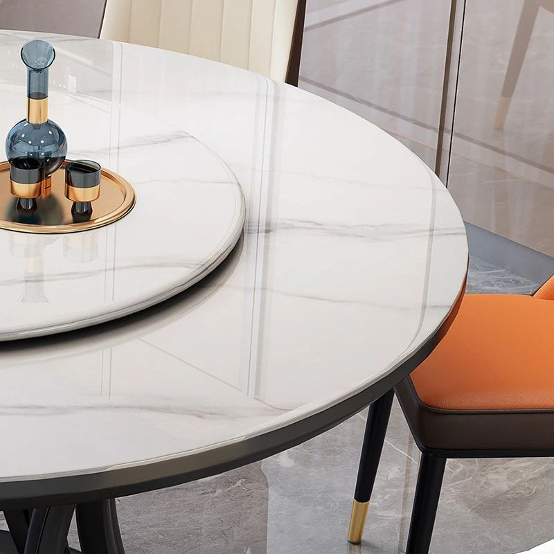 Tavolo da pranzo stile moderno Tavolo da pranzo rotondo con piatto girevole per cucina Clearhalo