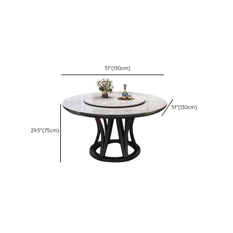 Tavolo da pranzo stile moderno Tavolo da pranzo rotondo con piatto girevole per cucina Clearhalo