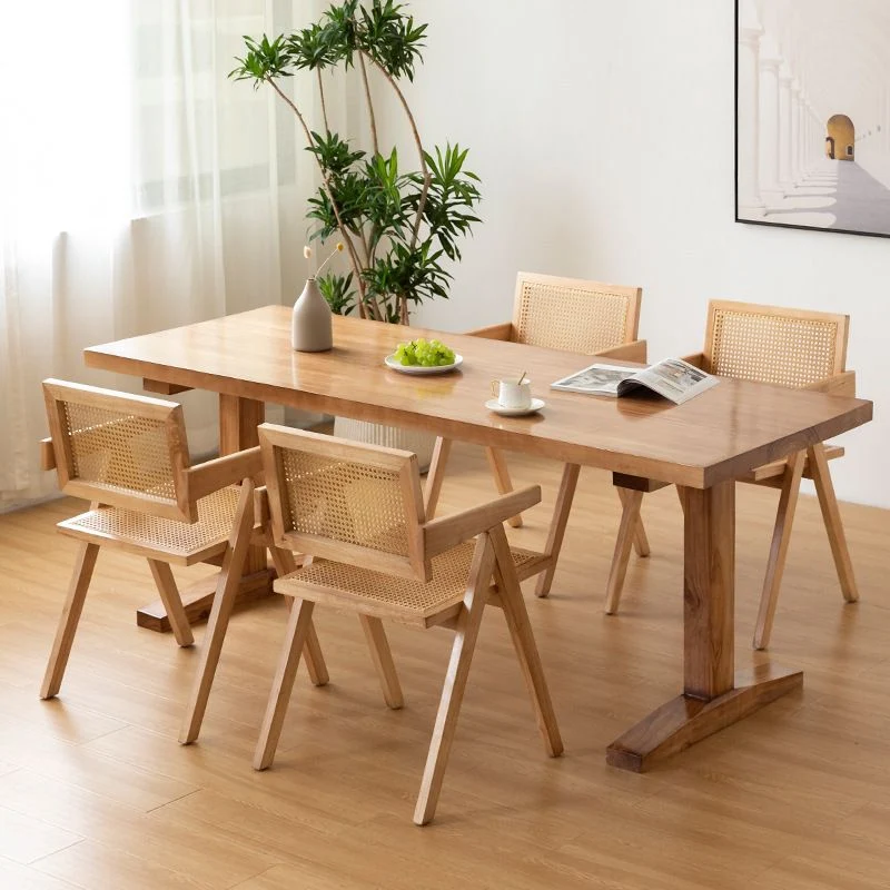 Tavolo da pranzo stile moderno Tavolo rettangolare legno massello per la cucina domestica Clearhalo