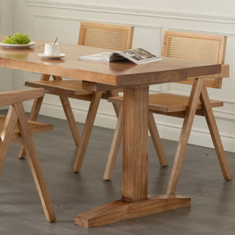 Tavolo da pranzo stile moderno Tavolo rettangolare legno massello per la cucina domestica Clearhalo