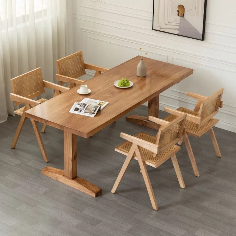 Tavolo da pranzo stile moderno Tavolo rettangolare legno massello per la cucina domestica Clearhalo