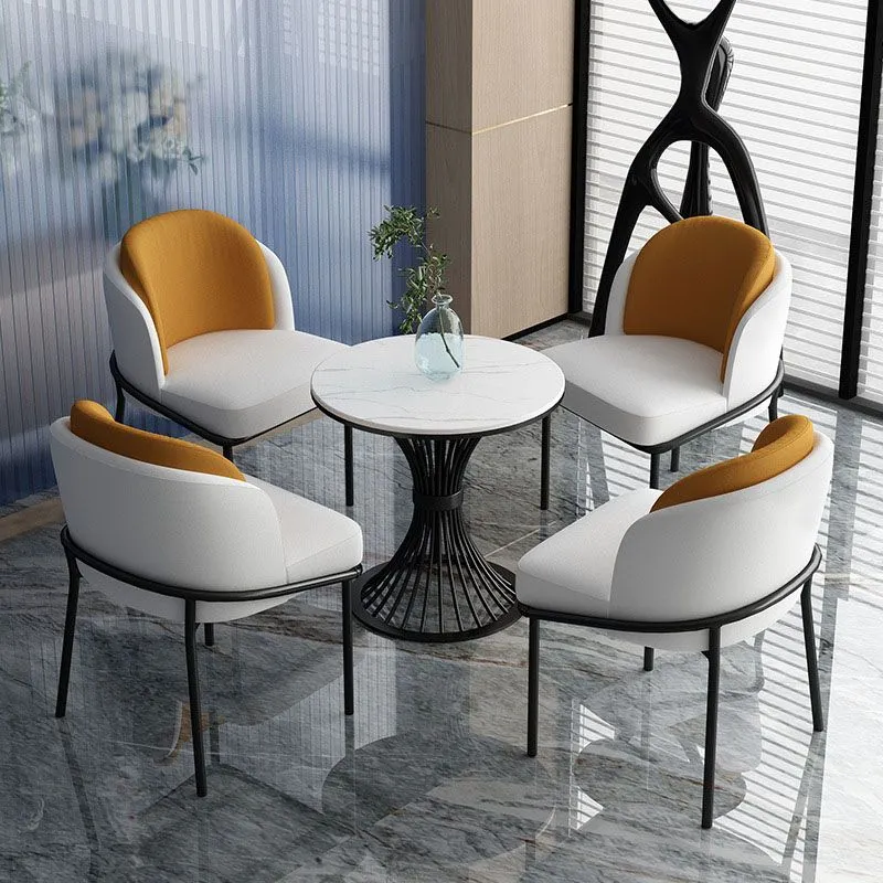 Tavolo da pranzo stile moderno Tavolo rotondo pietra sinterizzata per sala da pranzo Clearhalo
