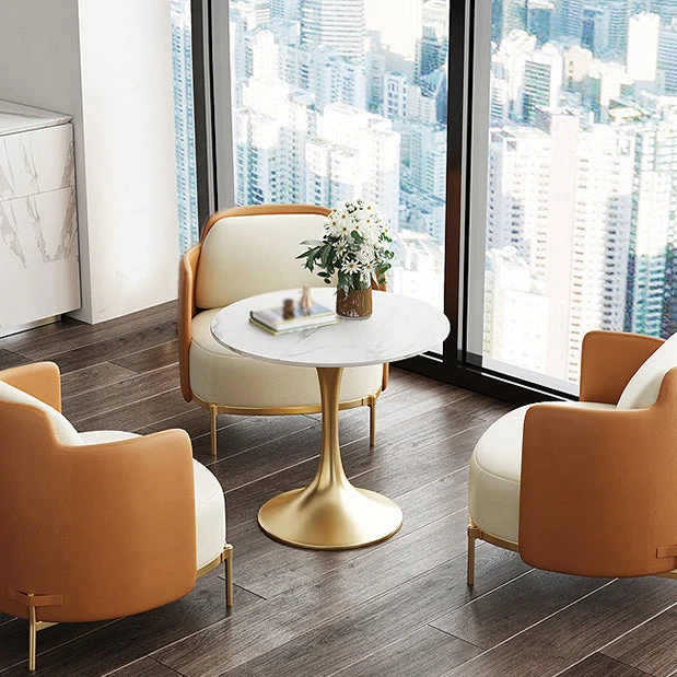 Tavolo da Pranzo Stile Moderno Tulip Tavolo Pietra Sinterizzata per Sala da Pranzo Clearhalo