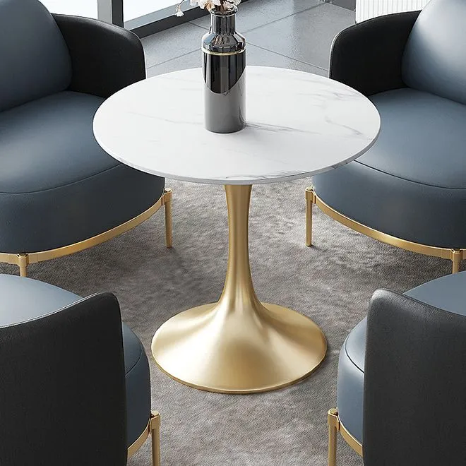 Tavolo da Pranzo Stile Moderno Tulip Tavolo Pietra Sinterizzata per Sala da Pranzo Clearhalo