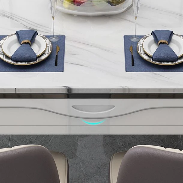 Tavolo da pranzo stile semplicità, mobili finto marmo con ribaltina Clearhalo