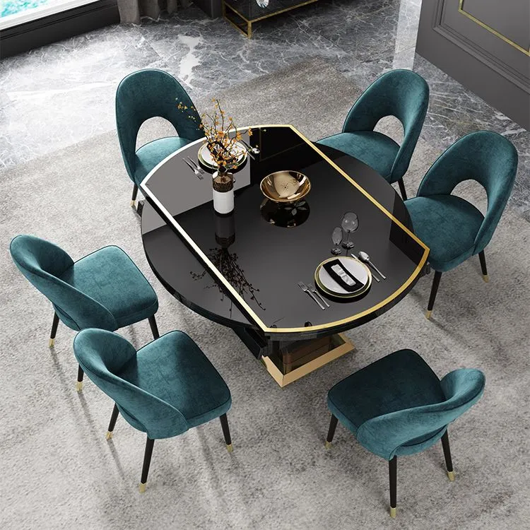 Tavolo da pranzo da tavolo moderno pieghevole vetro con armadietti per sala da pranzo Clearhalo