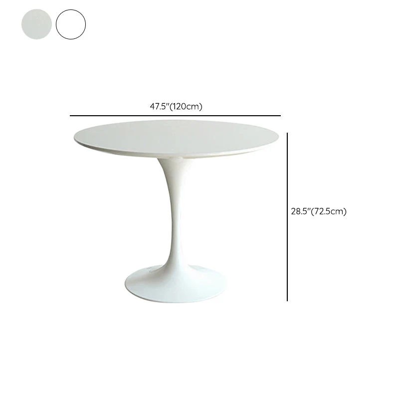 Tavolo da pranzo da tavolo moderno rotondo pietra bianca con base tulipano Clearhalo