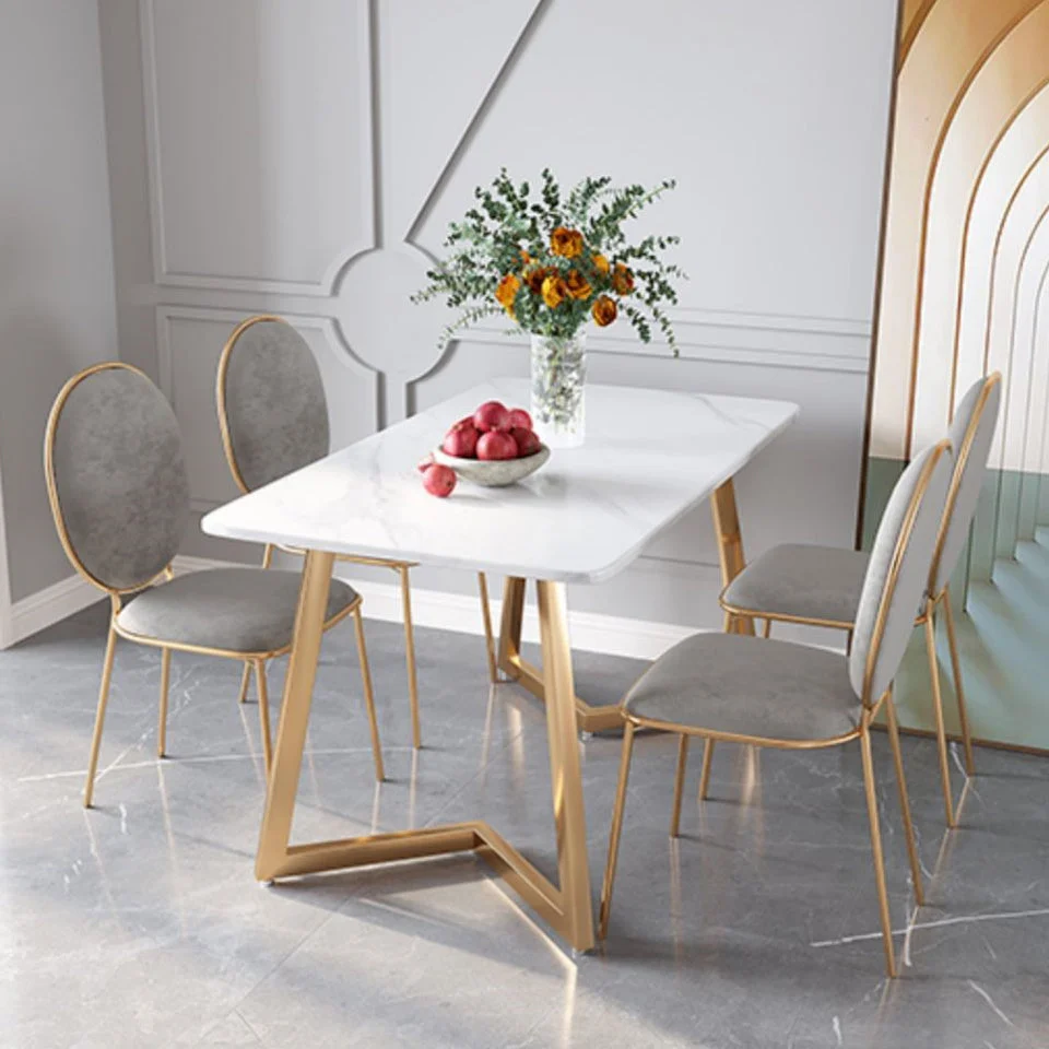 Tavolo da pranzo tradizionale di lusso con mobili pietra rettangolare con doppio piedistallo Clearhalo